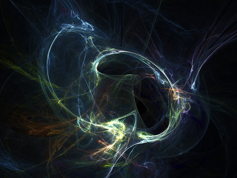 Colorful Fractal Swirl — Black, Dynamic