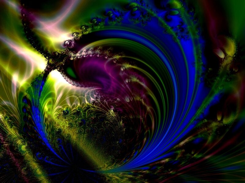 Colorful Fractal Swirl — Blue, Dynamic