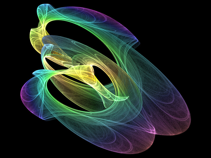Colorful Fractal Swirl — Green, Dynamic