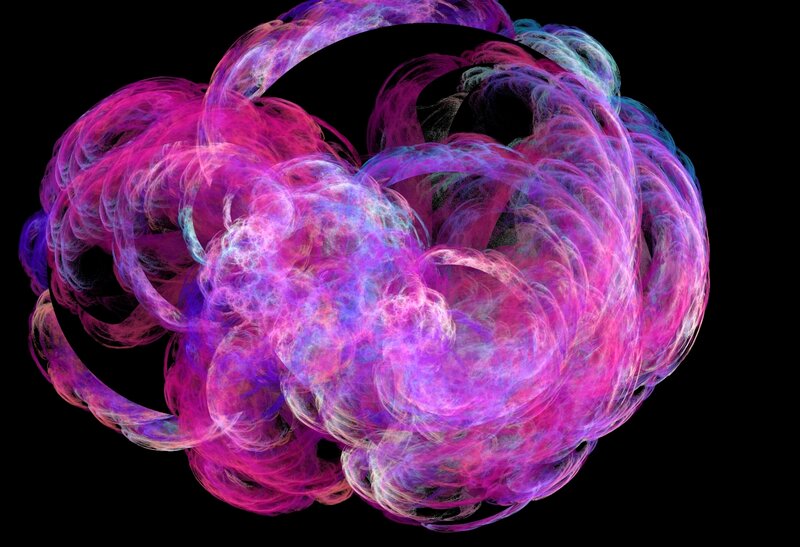 Colorful Fractal Swirl — Pink