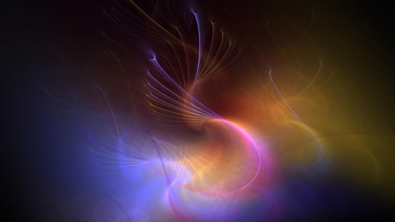 Colorful Fractal Swirl — Purple, Ethereal, Abstract, Light
