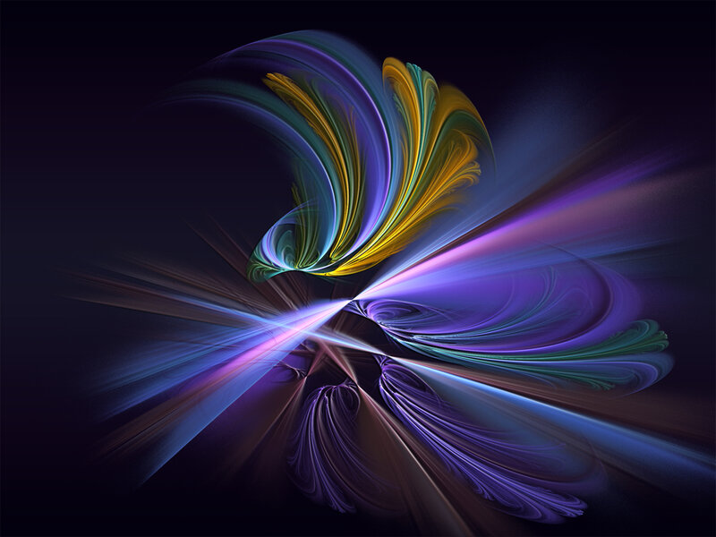 Colorful Fractal Swirl — Purple