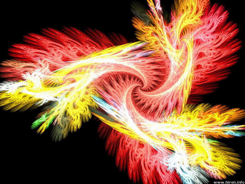 Colorful Fractal Swirl — Red