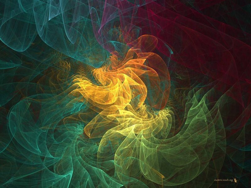 Colorful Fractal Swirl — Yellow, Dynamic, Abstract