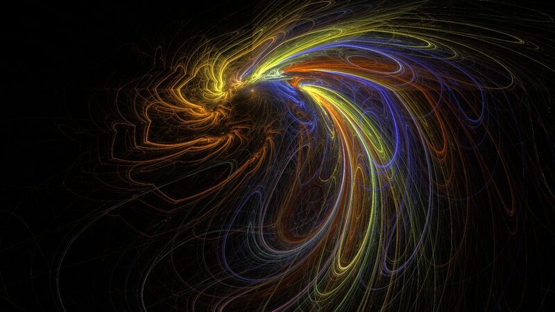 Colorful Fractal Swirl — Yellow, Dynamic