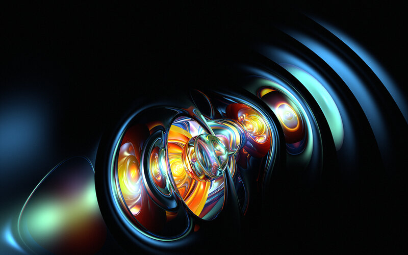 Colorful Fractal Swirls — Blue, Dramatic