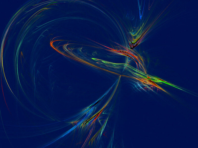Colorful Fractal Swirls — Blue, Dynamic, Abstract, Lines