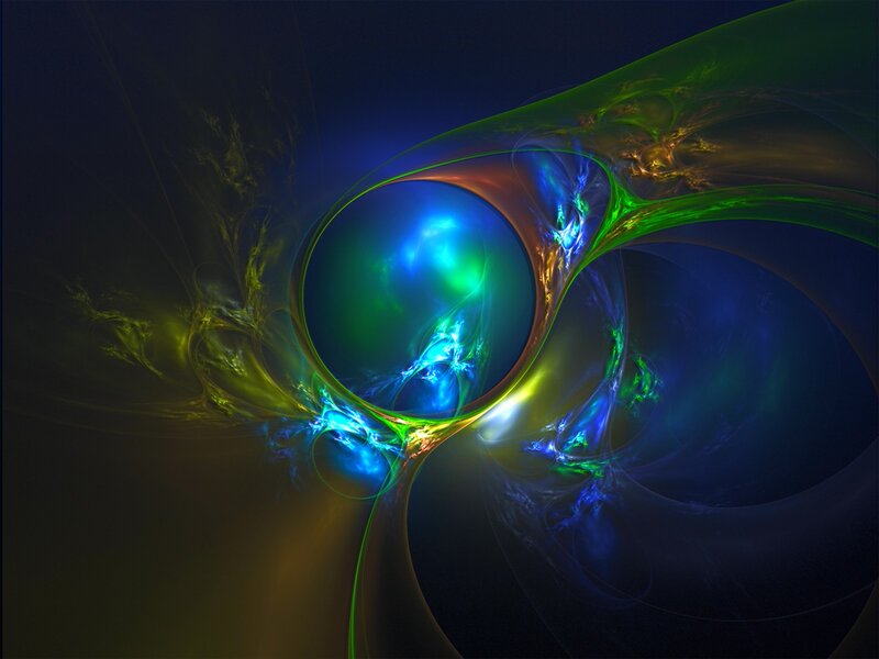 Colorful Fractal Swirls — Blue, Dynamic