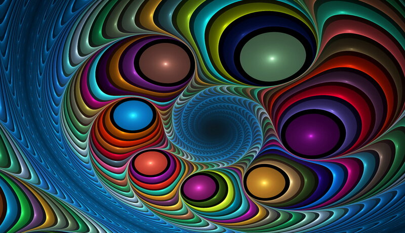 Colorful Fractal Swirls — Blue, Hypnotic