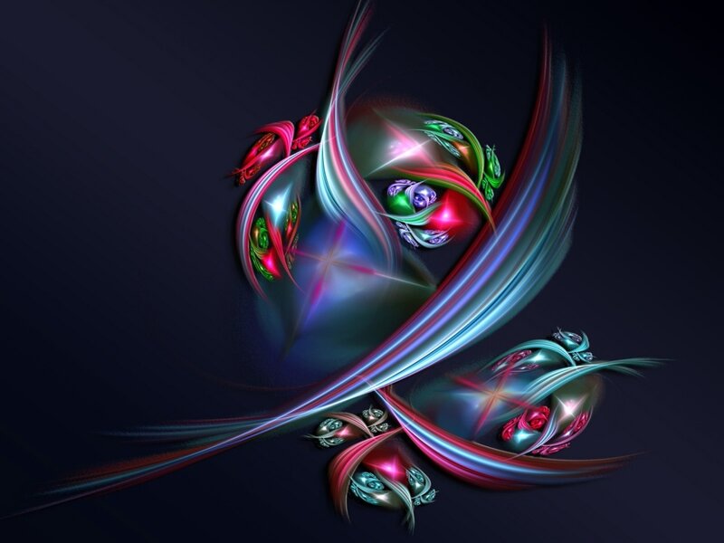 Colorful Fractal Swirls — Blue