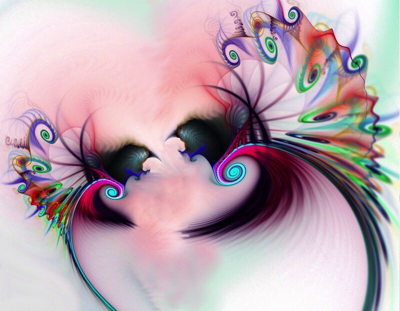 Colorful Fractal Swirls — Pink