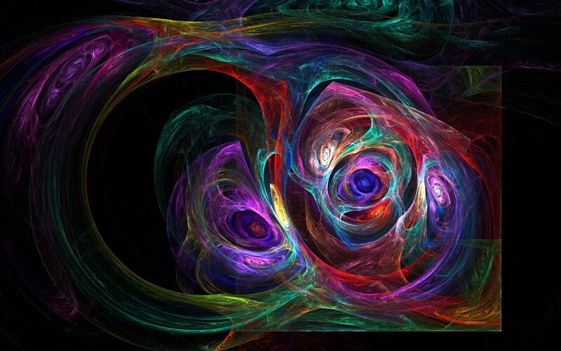 Colorful Fractal Swirls — Purple, Dynamic, Abstract, Vortexes