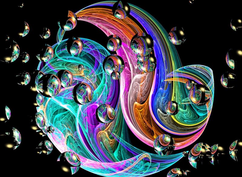 Colorful Fractal Swirls — Purple