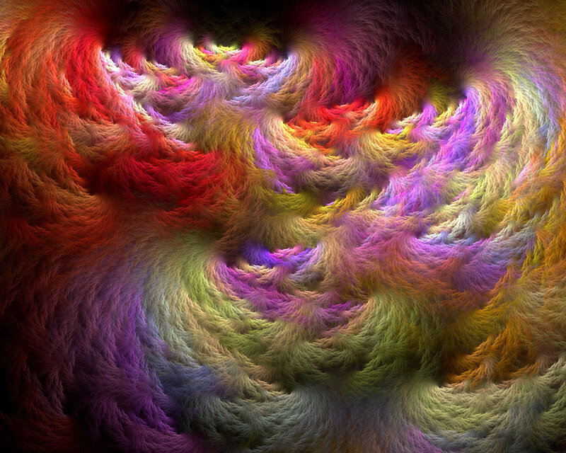 Colorful Fractal Swirls — Red, Vibrant