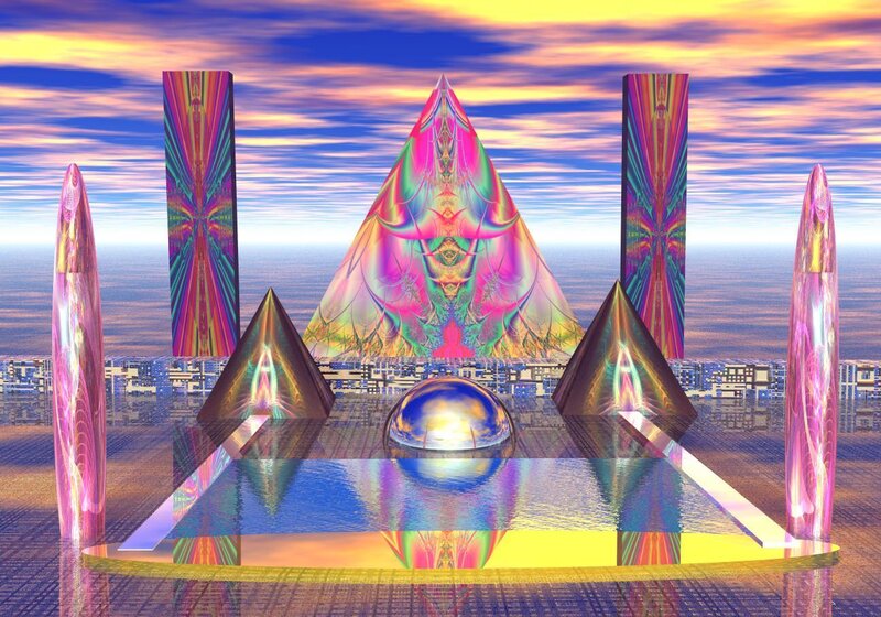 Colorful fractal temple