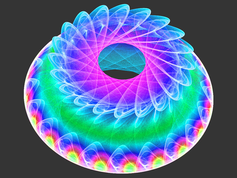 Colorful Fractal Torus — Blue