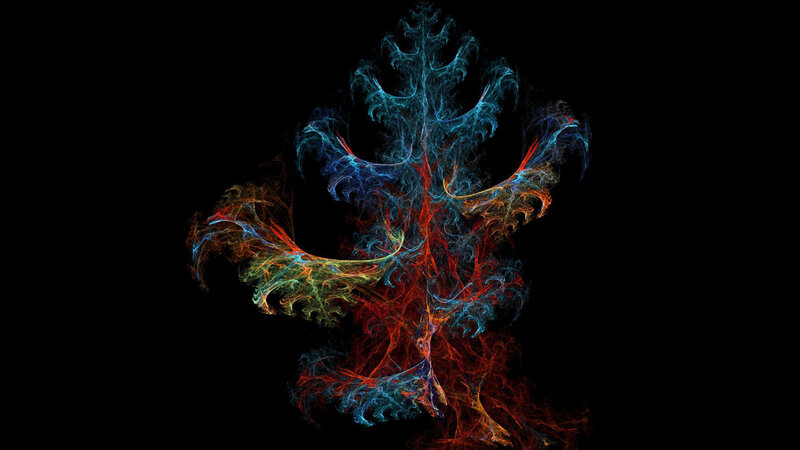 Colorful Fractal Tree — Blue