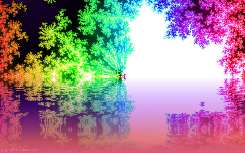 colorful fractal trees reflection