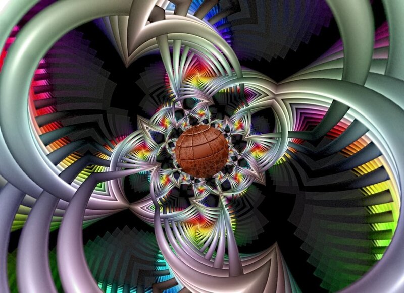 colorful fractal tunnel