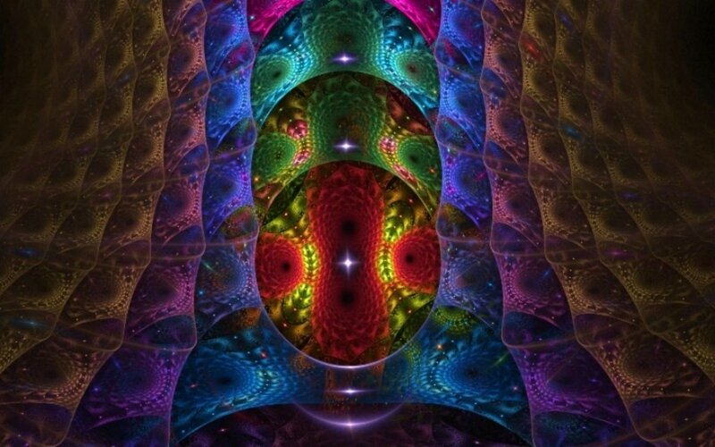 colorful fractal tunnel
