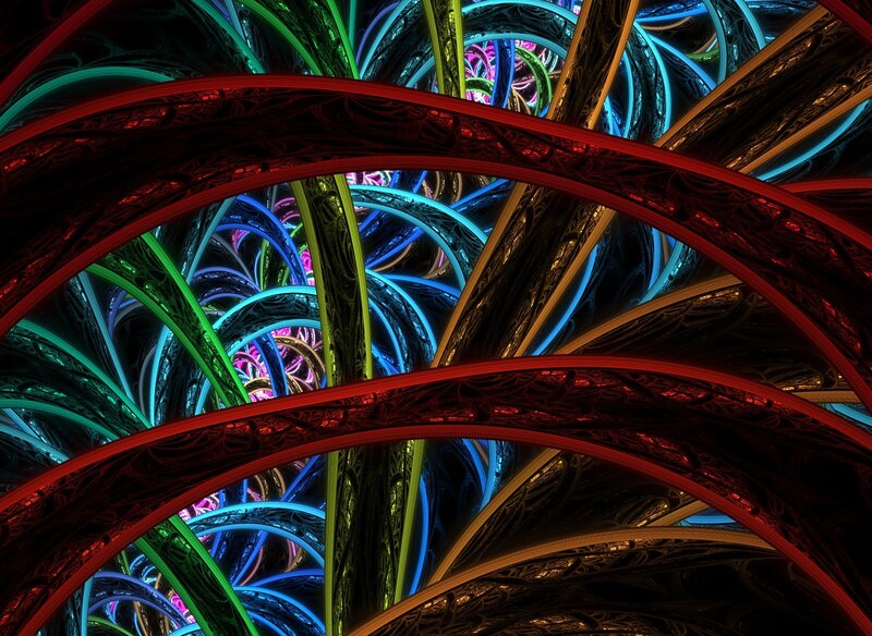colorful fractal tunnel