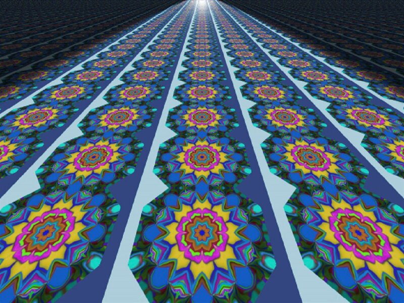 Colorful Fractal Tunnel — Blue, Hypnotic