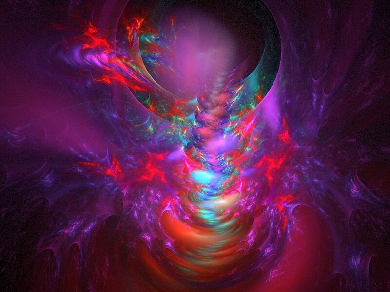 Colorful Fractal Tunnel — Purple, Dramatic