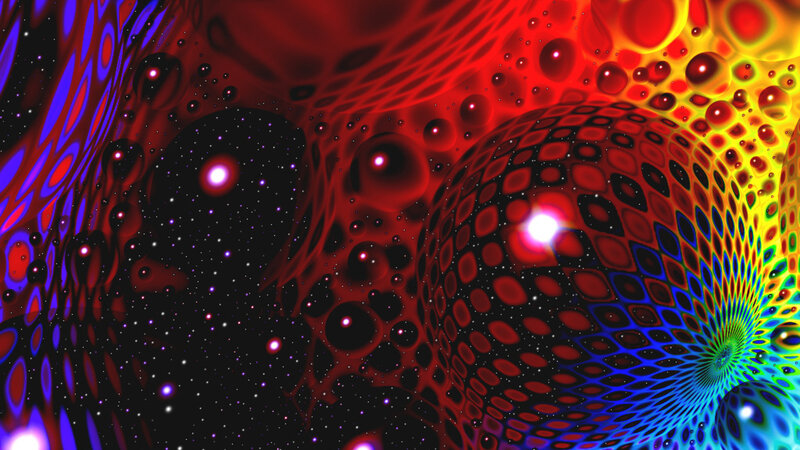 Colorful Fractal Tunnel — Red