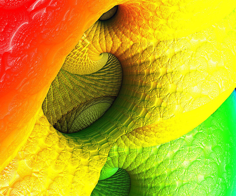 Colorful Fractal Tunnel — Red, Vibrant