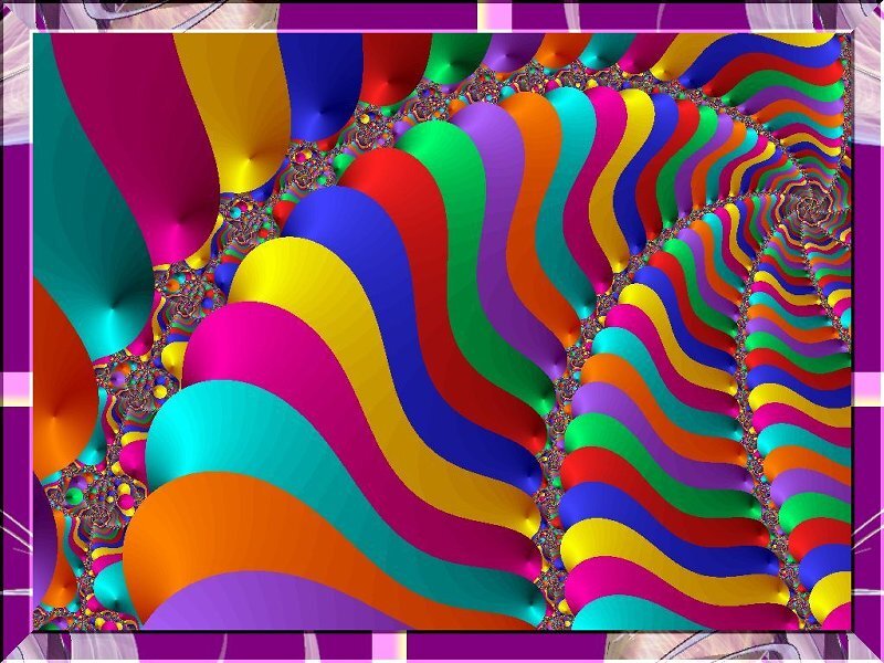 Colorful Fractal Waves — Purple