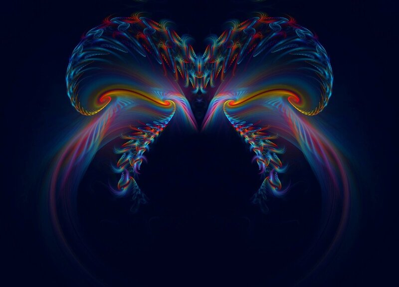 colorful fractal wings