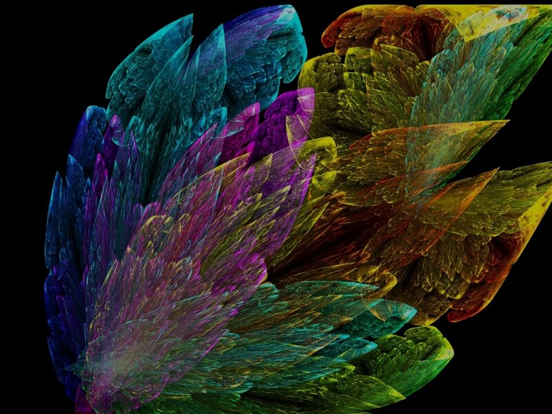 Colorful Fractal Wings — Purple