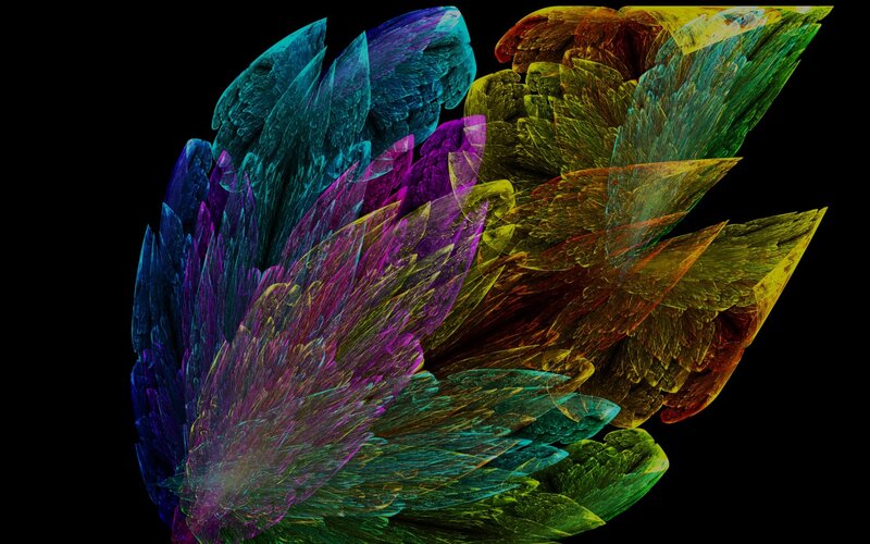 Colorful Fractal Wings — Purple, Vibrant, Digital Art