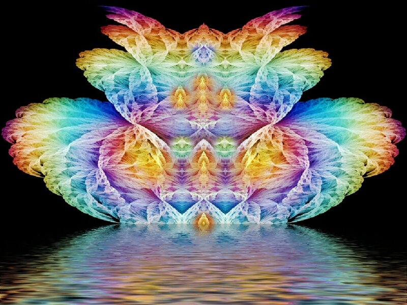 Colorful Fractal Wings — Rainbow