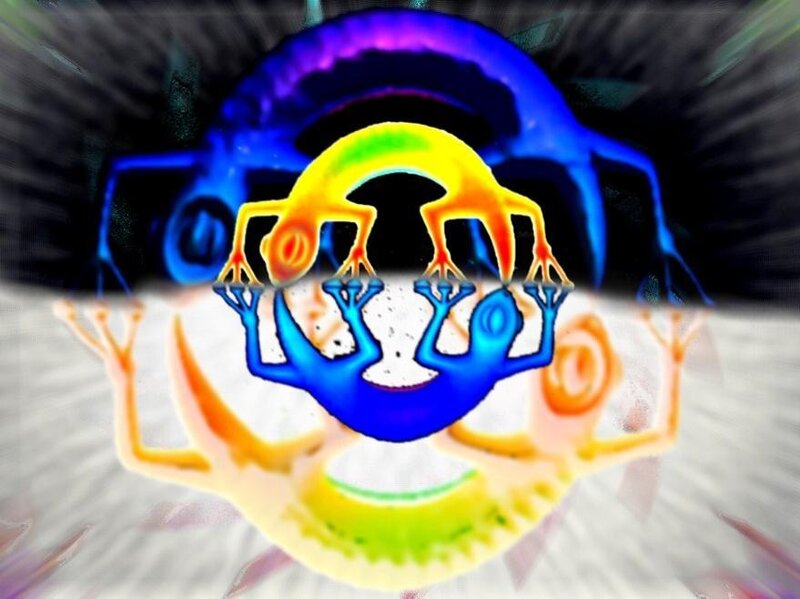 Colorful frog abstract art