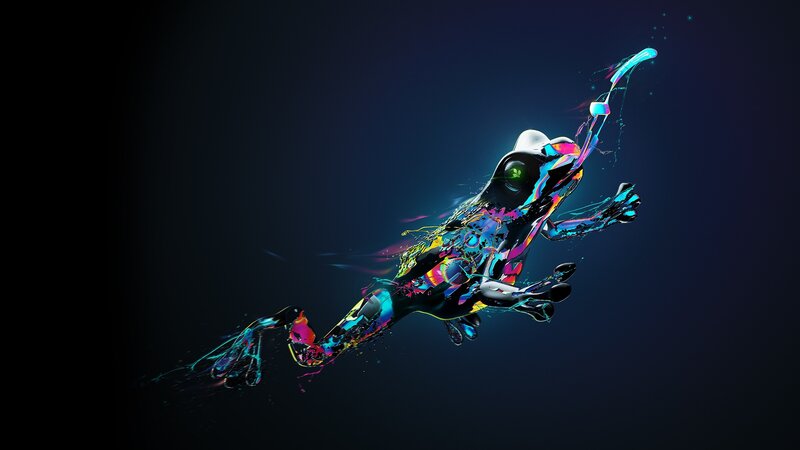 Colorful Frog in Motion