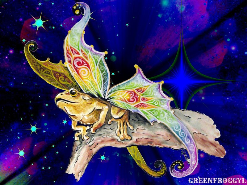 Colorful Frog with Wings