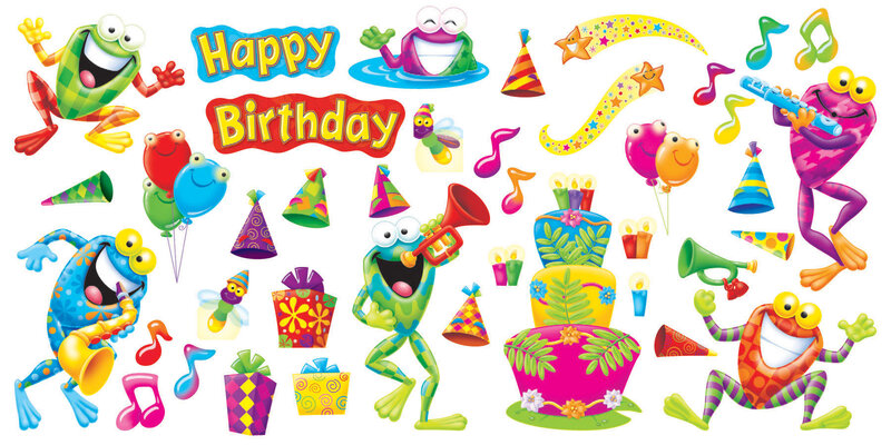 Colorful Frogs Celebrating