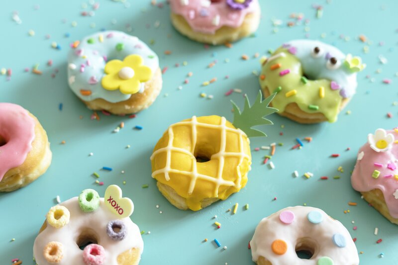 Colorful Frosted Donuts