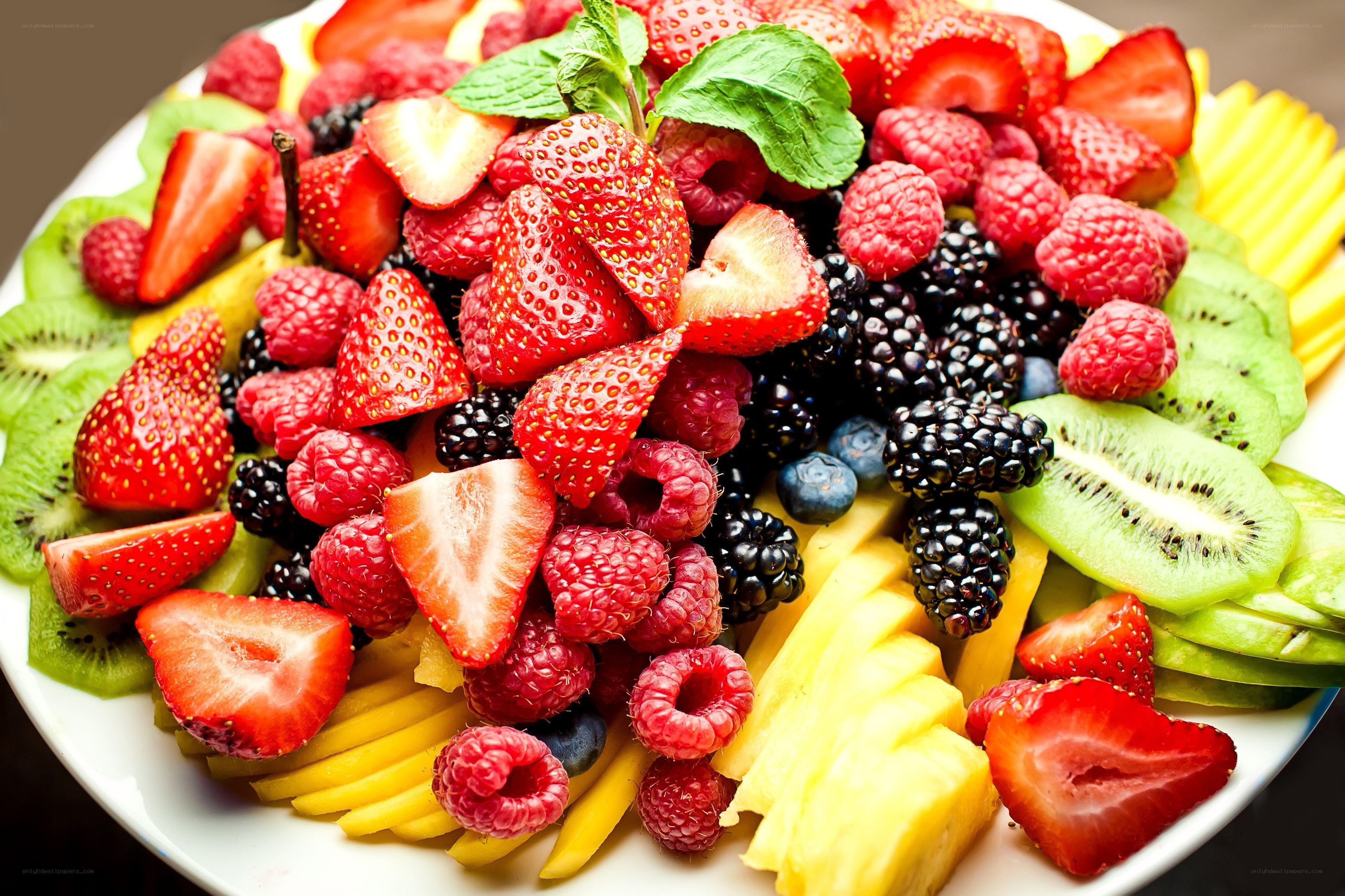 colorful fruit salad platter