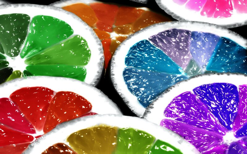 colorful fruit slices