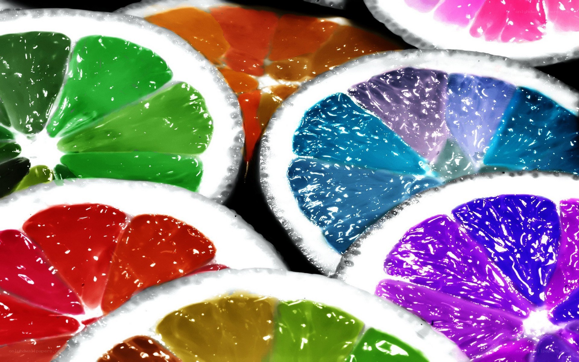 colorful fruit slices