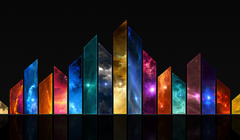 Colorful galaxy bars