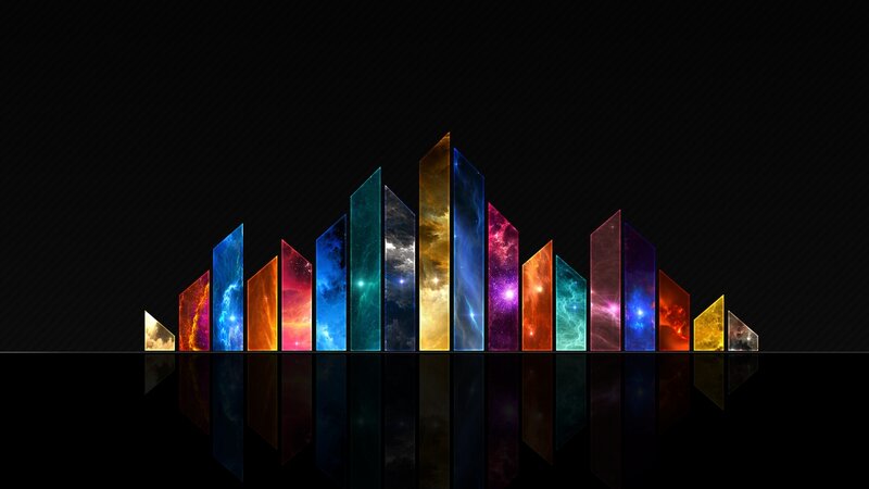 Colorful galaxy bars