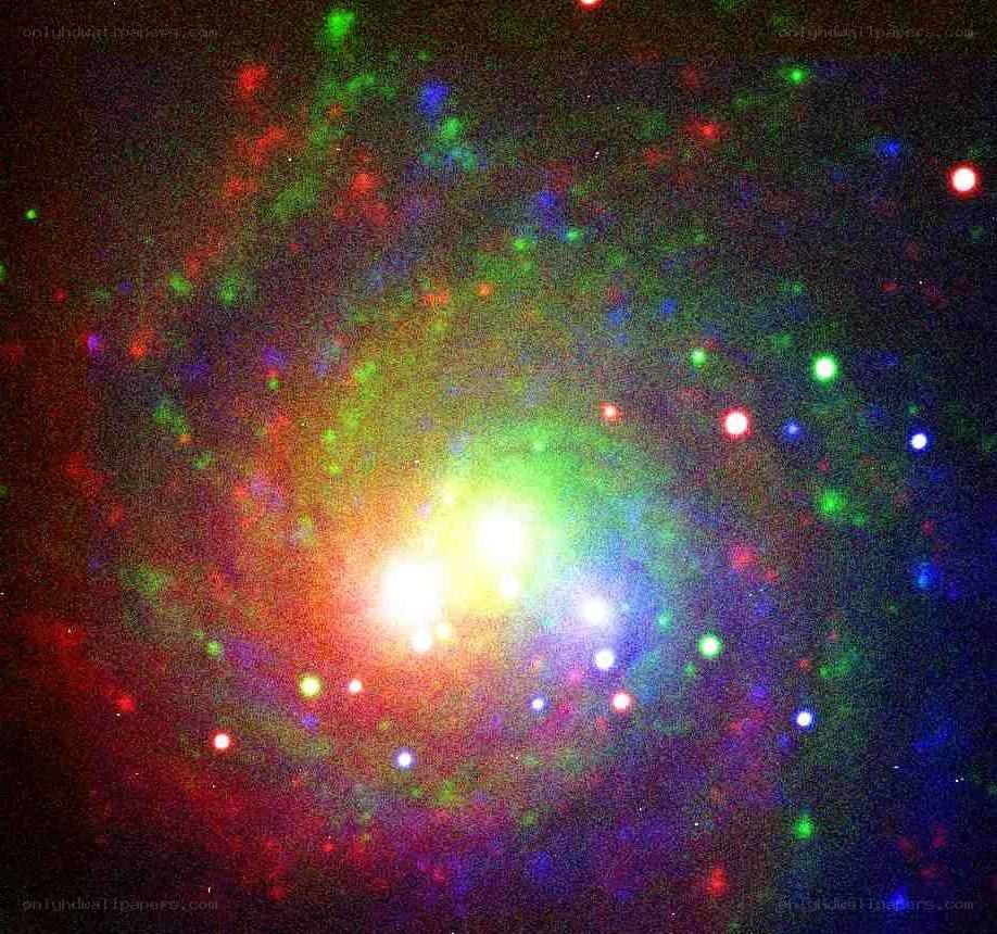 Colorful galaxy cluster