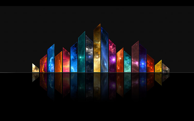Colorful galaxy sound waves