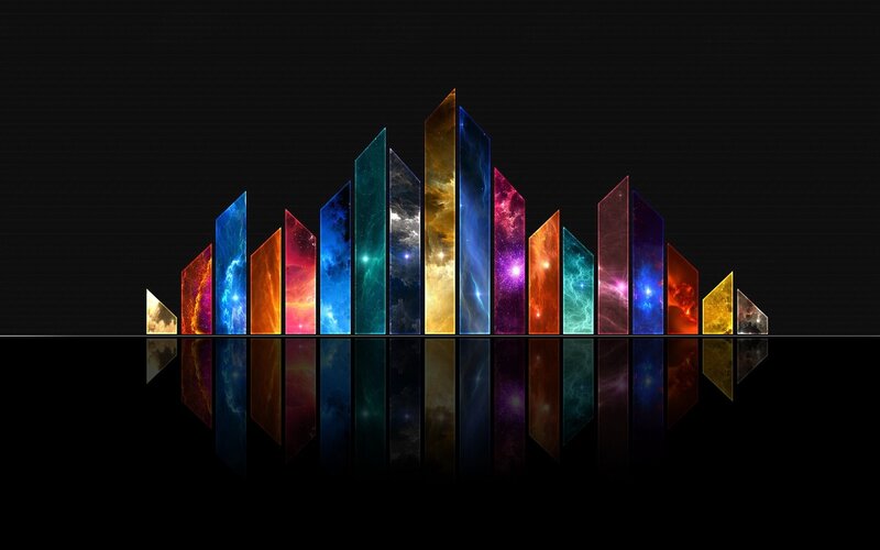 Colorful galaxy sound waves