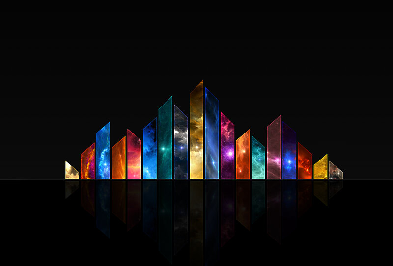 Colorful galaxy sound waves