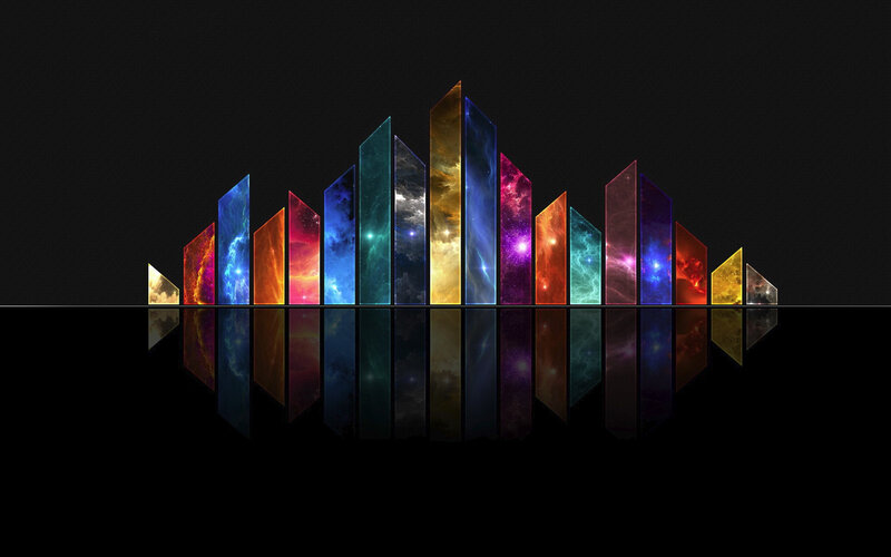 Colorful galaxy sound waves