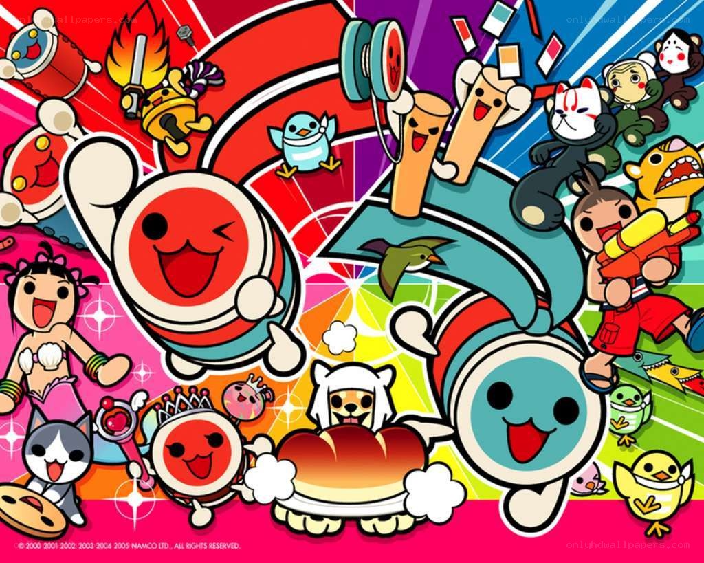 Colorful game character collage
